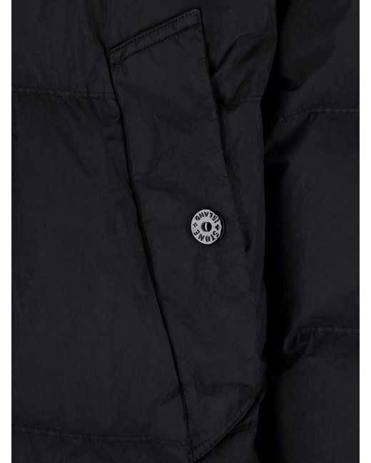 Stone Island Blue Zip Jacket "Crinkle Reps Ny" for men