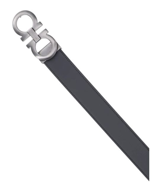 Ferragamo Black Gancini" Reversible Belt for men
