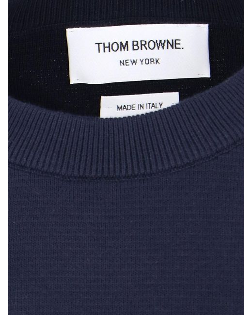 Thom Browne Blue 4-Bar Sweater