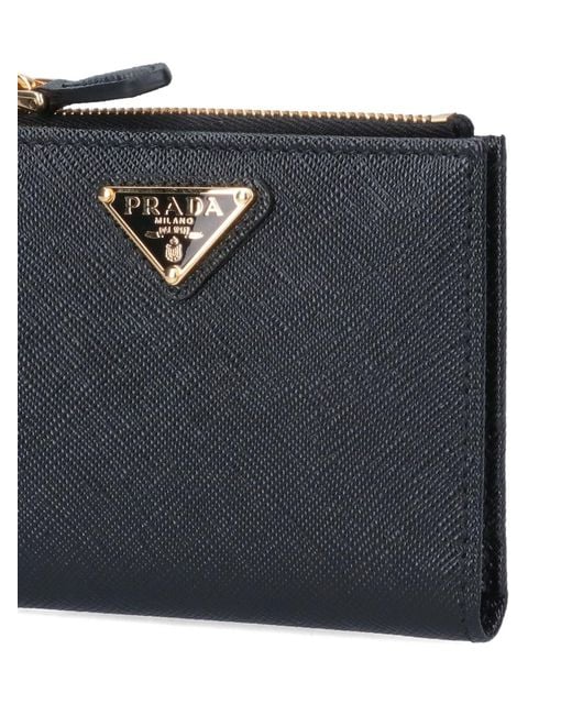 Prada Blue Saffiano Small Wallet