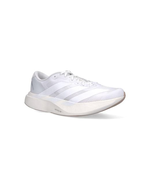 Adidas White Adizero Evo Sl Running Shoes for men