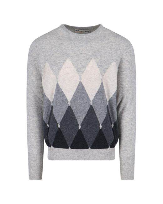 Ballantyne Gray Cashmere Sweater for men