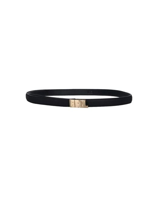 ERL Black Leather Logo Buckle Belt