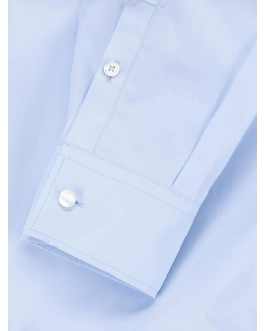 Jil Sander Blue Light Classic Collar Cotton Shirt