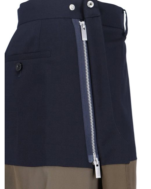 Sacai Blue Skirts Wool