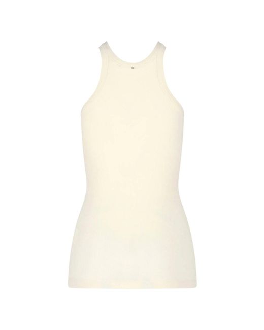 Sportmax White Ribbed Tank Top