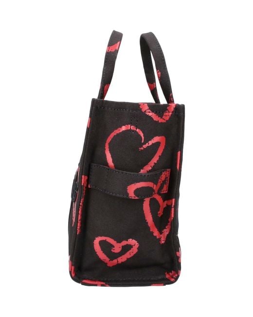 Marc Jacobs Multicolor Mini Canvas Tote Bag With Heart Print