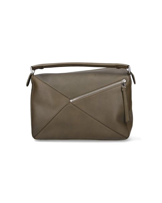 Borsa Grande "Puzzle Edge" di Loewe in Green da Uomo