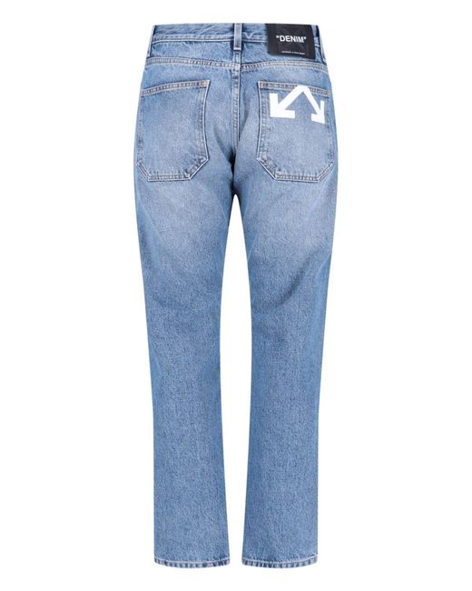 Off-White c/o Virgil Abloh Blue Half-Arrow Straight Jeans for men