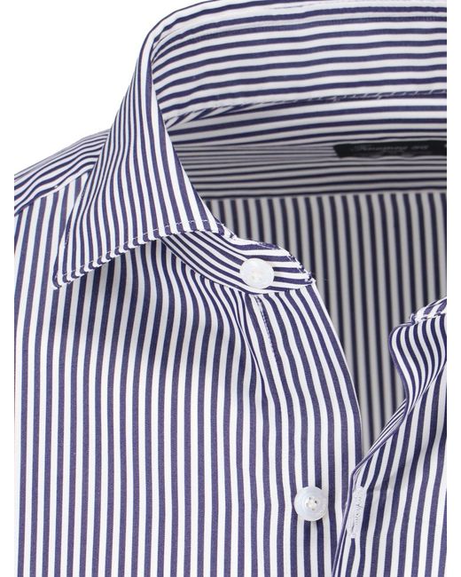 Finamore 1925 Purple Striped Shirt for men