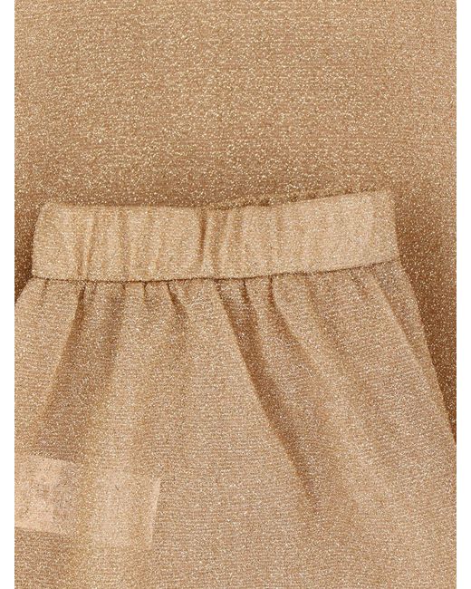 Oseree Natural Lumière Metallic Wide-Leg Sheer Pants