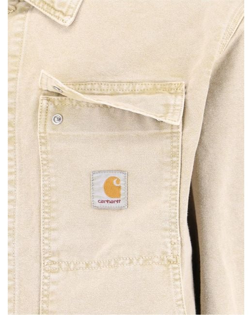 Carhartt Natural 12 Oz Canvas Jacket With Classic Collar for men