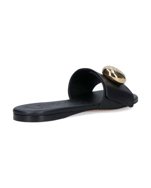 Loewe Black "Pebble" Sandals