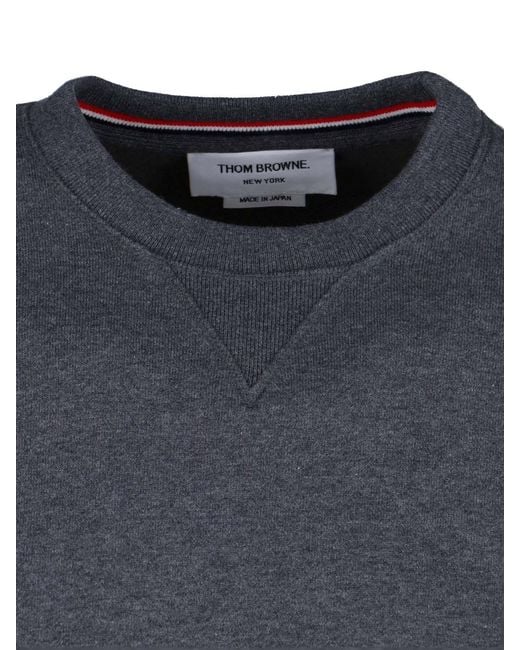 Thom Browne Blue Loopback 4-Bar Crewneck Sweatshirt for men