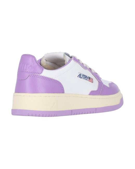 Autry Purple And Lilac Two-Tone Leather Medalist Low Sneakers