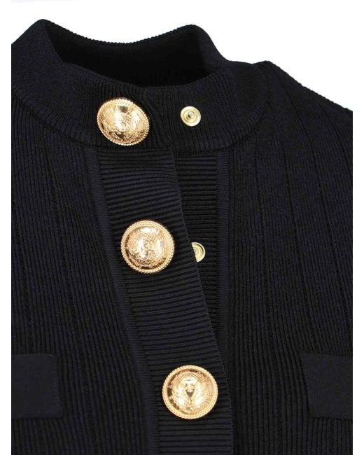 Balmain Black Gold Buttons Cardigan