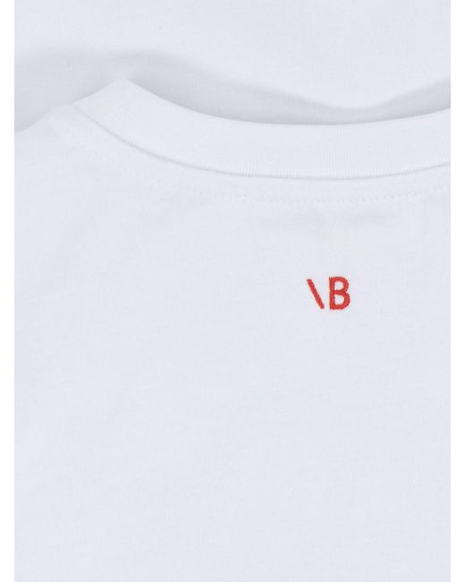 T-Shirt "Slogan" di Victoria Beckham in White