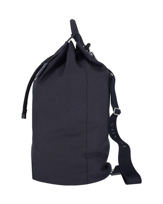 Borsa Secchiello Logo di Prada in Blue da Uomo