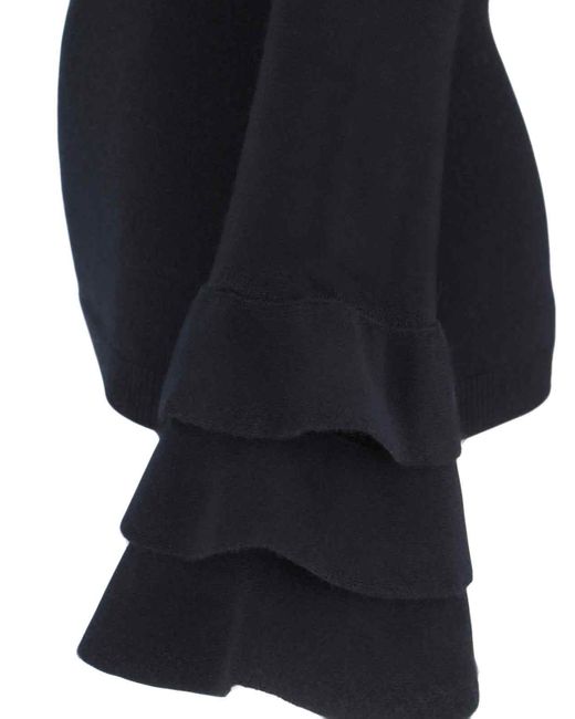 Valentino Blue Ruffled Sweater