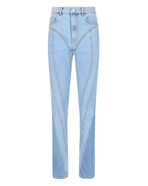 Jeans "Spiral" di Mugler in Blue