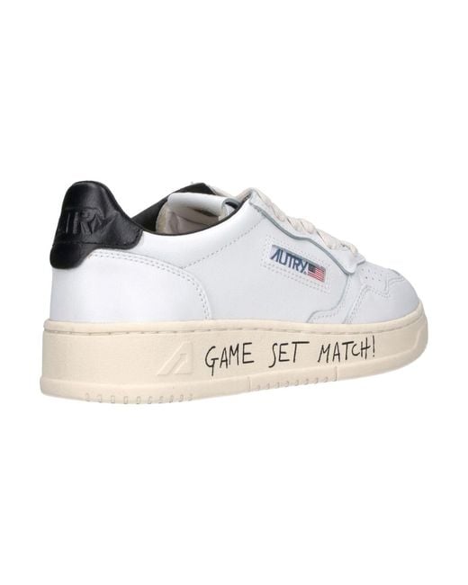 Autry White Cow Leather Low-Top Sneakers