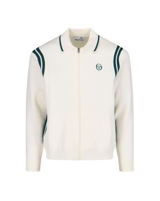 Sergio Tacchini White 'palla' Zip Sweatshirt for men