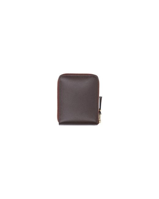 Comme des Garçons Brown Zip Logo Wallet