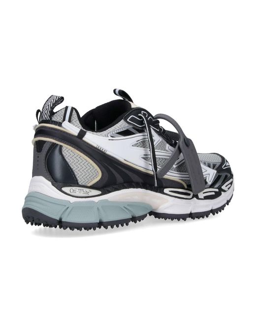 Off-White c/o Virgil Abloh Gray Street-Ready Contrast-Trim Sneakers for men