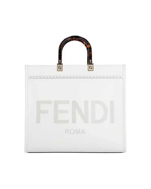 Fendi White Medium Handbag " Sunshine"