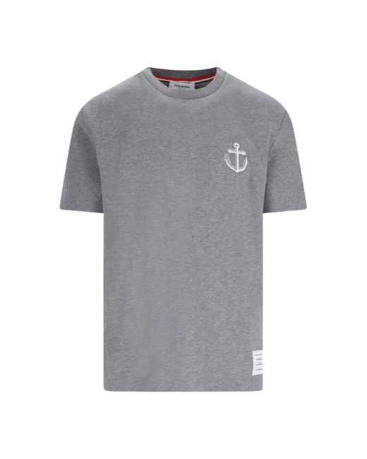 T-Shirt Logo di Thom Browne in Gray da Uomo