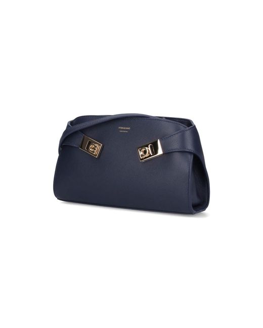 Borsa Mini Tracolla "Hug" di Ferragamo in Blue