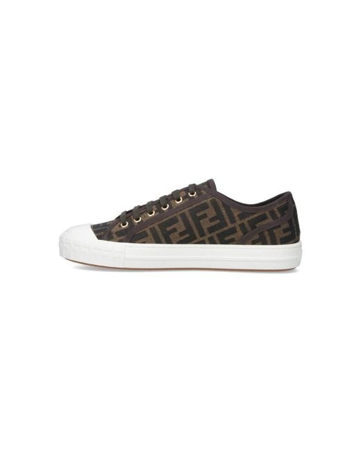 Fendi Brown Trim Sneakers for men
