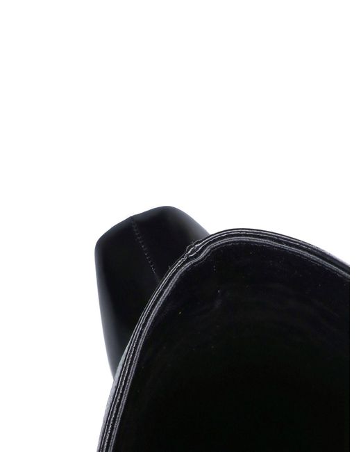 Balmain Black Knee-High Wedge Boots