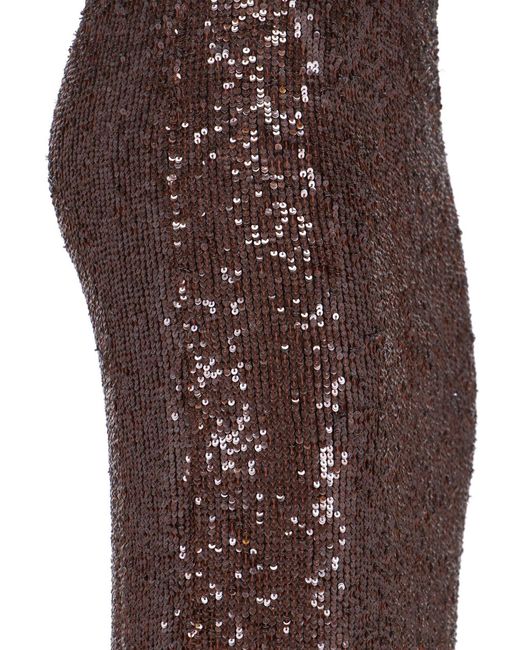 P.A.R.O.S.H. Brown Midi Sequin Skirt