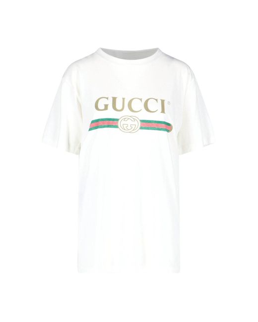 Gucci Logo T-shirt in White | Lyst