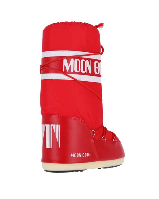 Moon Boot Red 'Icon' Padded Boots