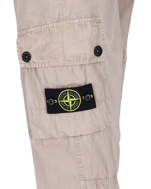 Stone Island Natural Cargo Pants for men