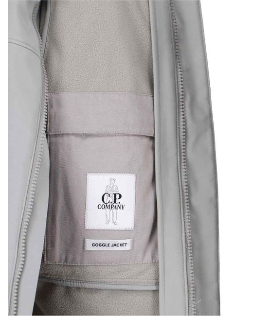 C P Company Gray Sleeveless Light Jacket With High Collar And Detachable Hood for men