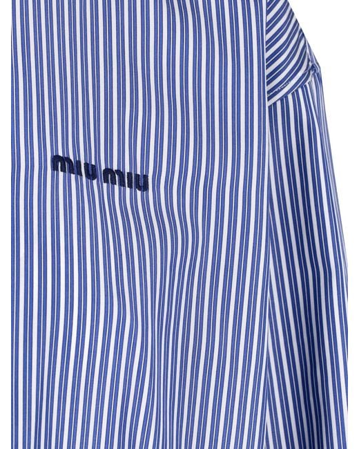 Miu Miu Blue Striped Cotton Shirt