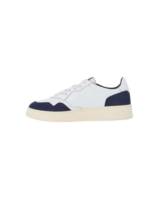 Autry Blue Low-Top Sneakers With Suede Accents for men