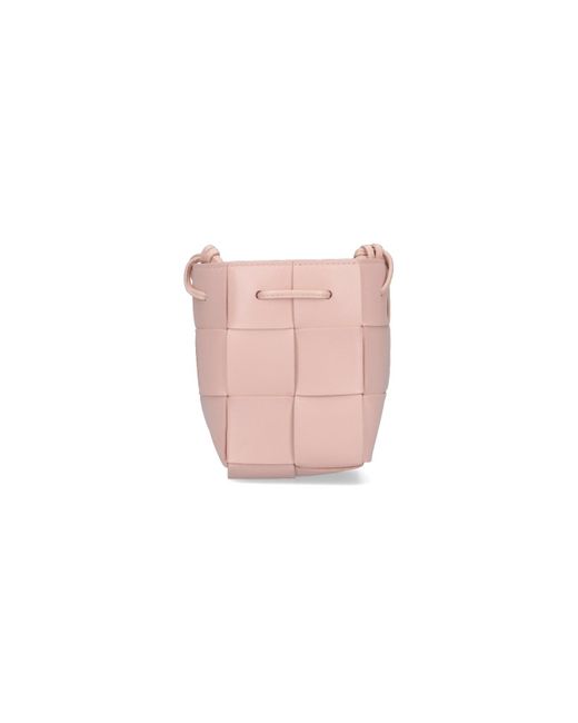 Bottega Veneta Pink "cassette" Mini Bucket Bag