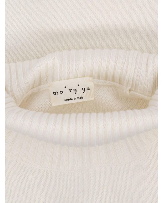 Ma'ry'ya White Virgin Wool And Cashmere Sweater