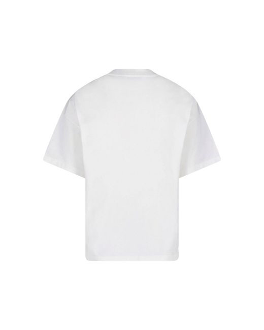 Jil Sander White Crewneck Side Logo Cotton T-Shirt for men