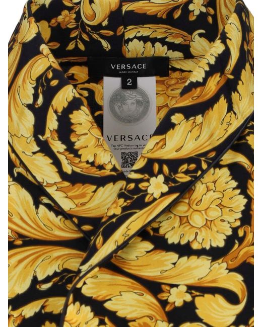 Versace Metallic “Barocco” Silk Robe