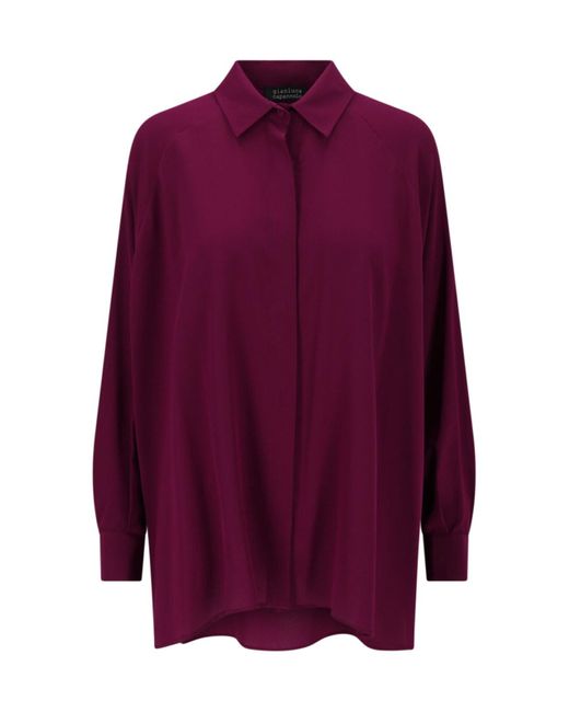 Camicia In Seta di Gianluca Capannolo in Purple