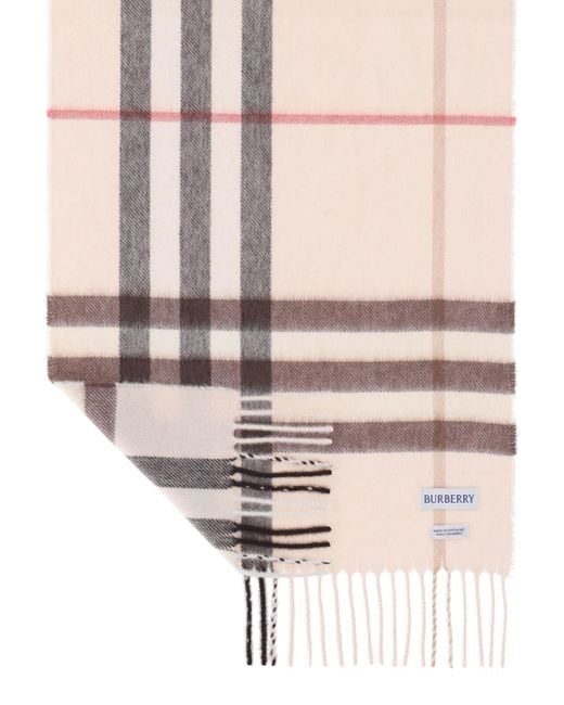 Sciarpa In Cashmere "Check" di Burberry in Natural