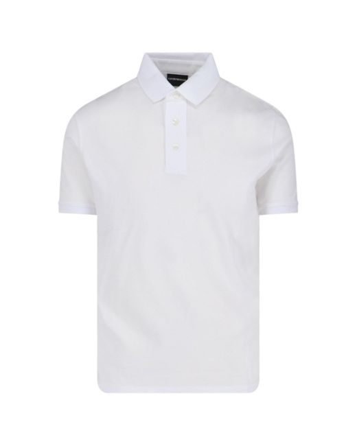 Emporio Armani White Basic Polo Shirt for men
