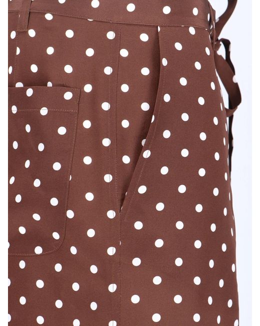 P.A.R.O.S.H. Purple Polka Dot Silk Pants With Bow Detail