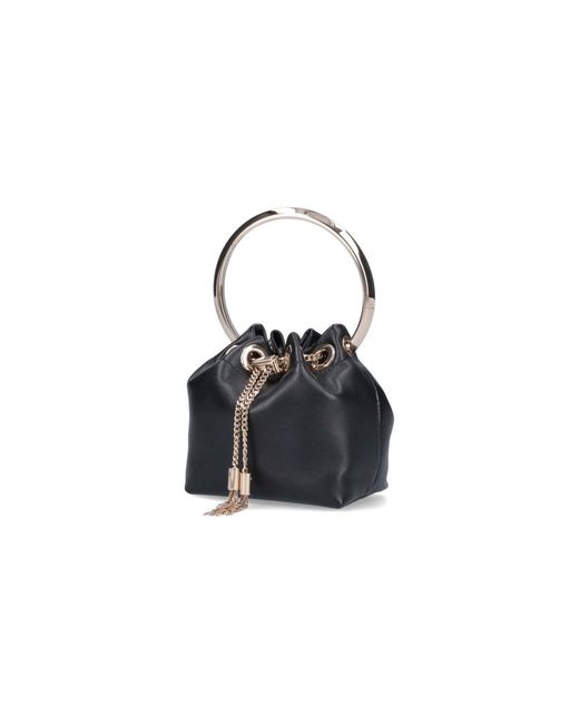Jimmy Choo Black Micro Bon Bon Mini Leather Bag