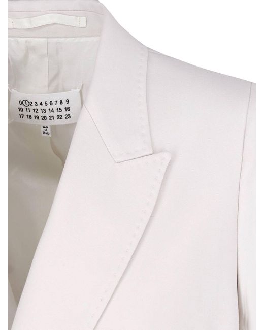 Maison Margiela White Double-Breasted Wool Blazer